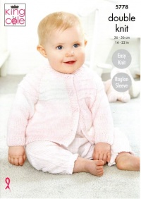 Knitting Pattern - King Cole 5778 - Baby Pure DK - Cardigan and Sweater